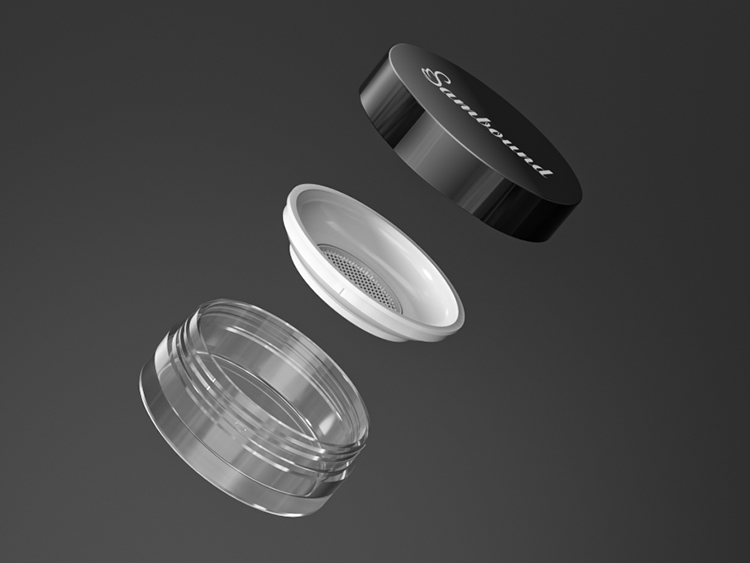 高透明帶濾網散粉分裝盒注塑件 高透明帶濾網散粉分裝盒注塑件